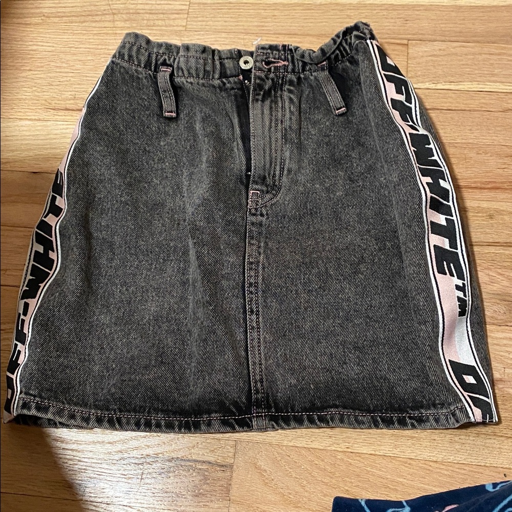 Off-White Charcoal Denim Skirt
